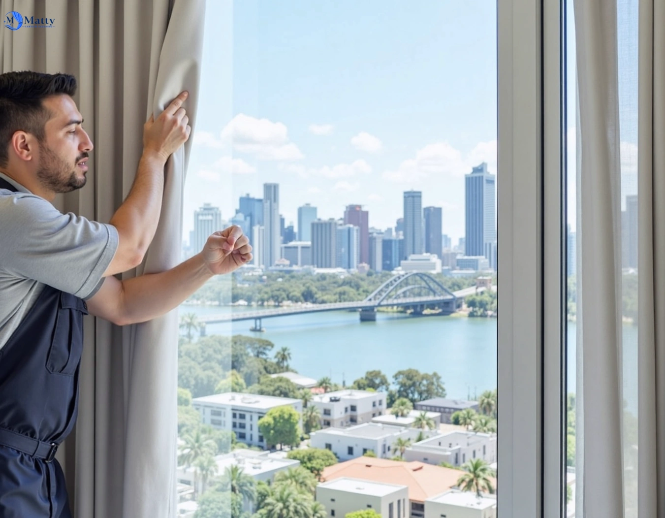 Professional curtain steam cleaning service pinjarra-hills QLD by Matty Curtain Cleaning